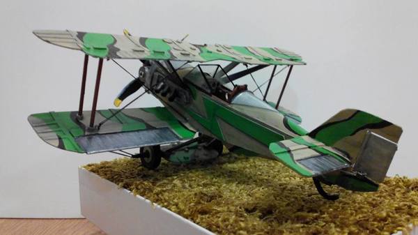 Самодельная модель биплана из картона. papercraft, стендовый моделизм, Своими руками, длиннопост