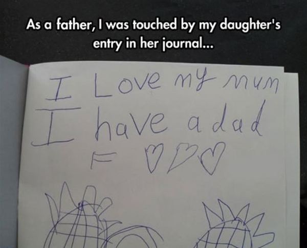 As a father, I was touched by the entry in my daughter's diary - Children, Parents, Diary