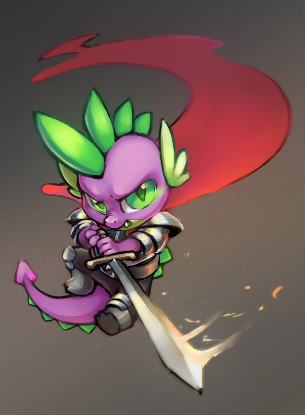 Dragon Knight. - My little pony, Spike, MLP military, Knight, The Dragon, , Art, Knights