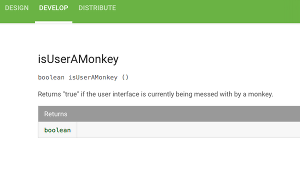 Is user a monkey User, , Android, Documetation, 