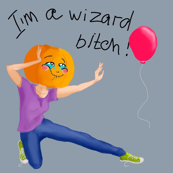 Pumpkin - My, Art, Girls, Wizard, Pumpkin, Wizards