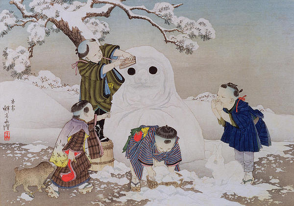 Japanese snowman, pre-anime era - snowman, Japan, Anime