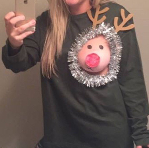I wish you a merry christmas and a happy new year! - Selfie, Christmas, Boobs, Deer, Pullover, Deer