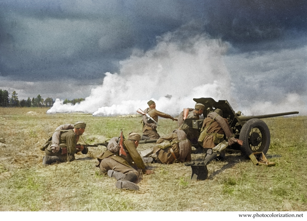 My coloration - My, Colorization, Artillery, The Great Patriotic War