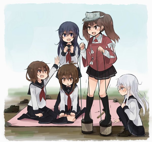 While the elders are not at home =) - Anime, Anime art, Kantai collection, Ryuujou, Akatsuki, Hibiki, Inazuma, Ikazuchi