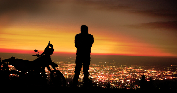 Sunset in Almaty - My, Almaty mountains, Moto, Enduro, Sunset, Silhouette