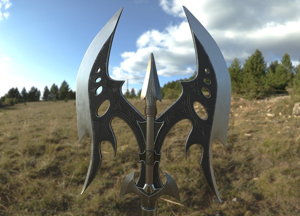 Ax 3D model (3ds max, Substance Painter) - My, 3DS max, Axe, Fantasy, Friday, Art, Longpost