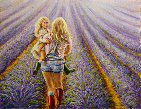 Working with oil... - My, oil painting, Oil painting, Lavender