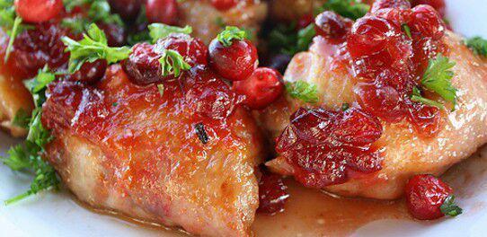 Chicken in cranberry sauce. - Hen, Cranberry, Dinner, Cook's Diary, Recipe