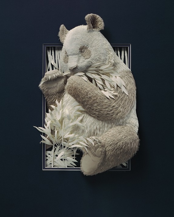 Paper sculptures of animals by Calvin Nicholls - Paper modeling, Animals, cat, Longpost, Papercraft