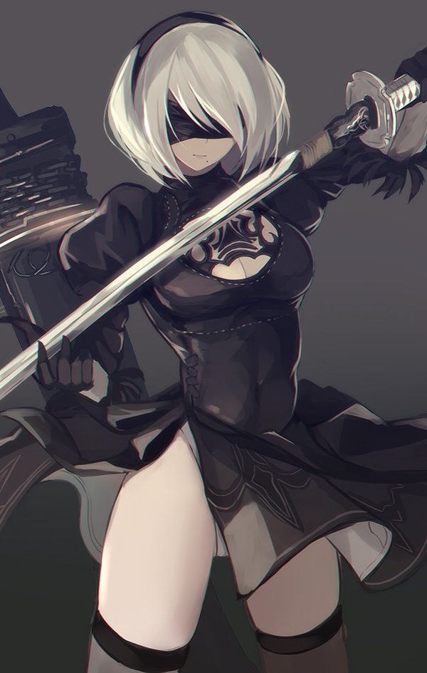 Yorha - Anime, Art, Anime art, Yorha unit No 2 type B, NIER Automata