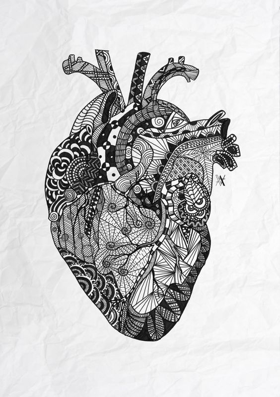 Sketch Collection: Heart - Llt, Longpost, Tattoo, Sketch, Heart, A selection