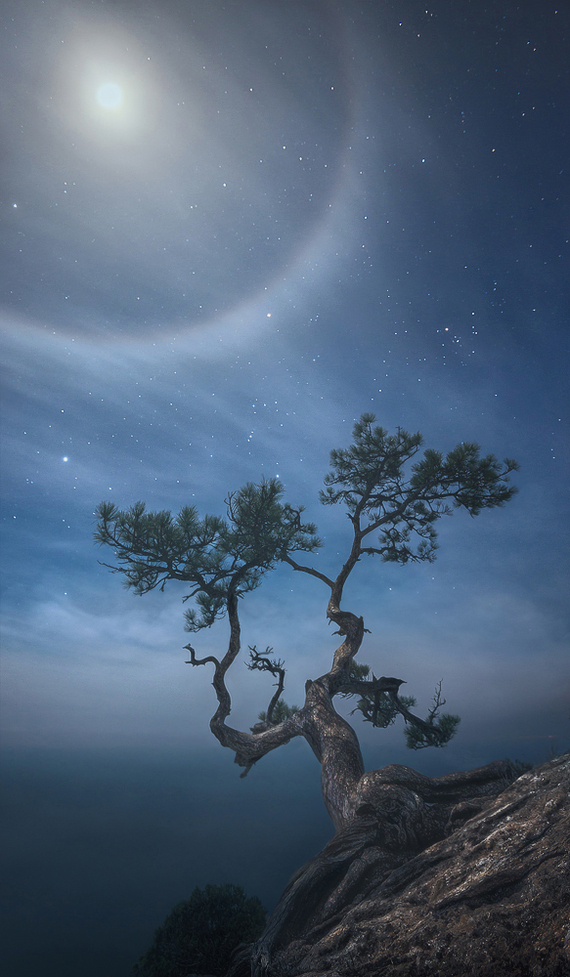 Лунное гало в Крыму - Фото, Гало, Луна, Крым