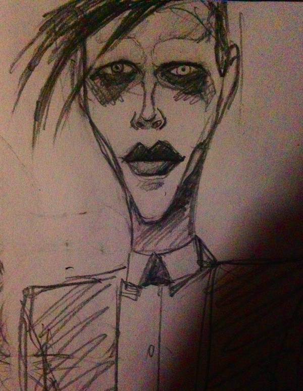 FanArt Marilyn Manson - My, Fan art, Art, Pencil drawing, Sketch