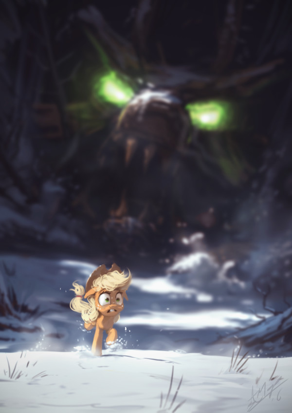 Winter Timbers - My little pony, Applejack, PonyArt, Assasinmonkey