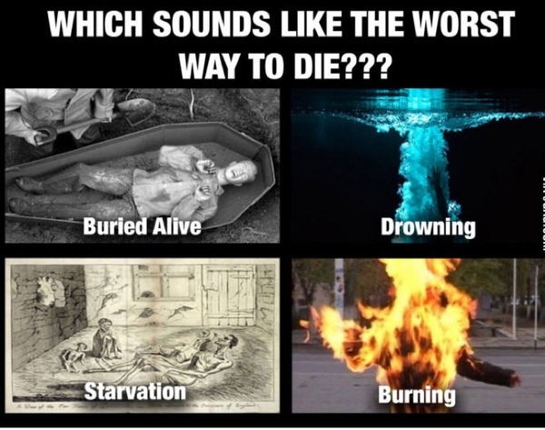 What death would you choose? And why? We write in the comments. - Death, A life, The price of life, Choice