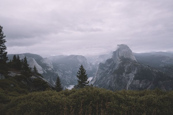 Half Dome, Pinnacle in California - beauty, Nature, The mountains, Joke, Landscape