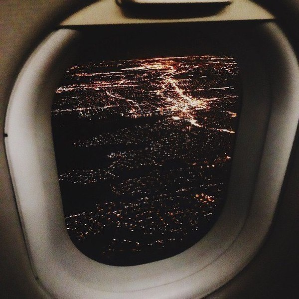 City night lights - Town, Airplane, Night, beauty