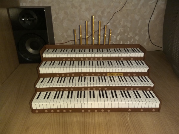 Mini Shelf Organ - Organ, Straight arms, Longpost, My, With your own hands, Needlework, Лепка