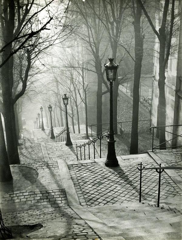 Stairs of Montmartre. - Stairs, Paris, The street, Past, Light, Shadow