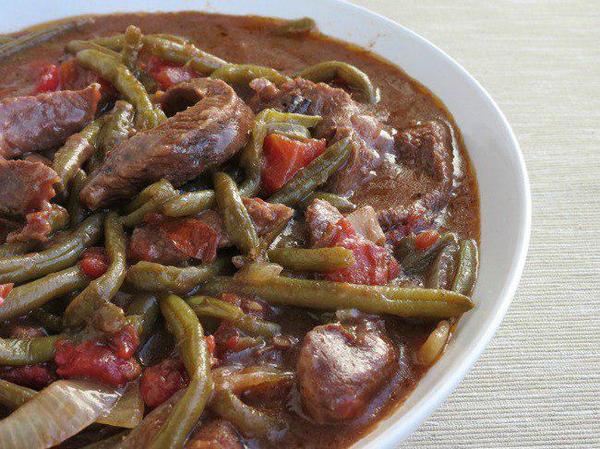 Beef with green beans and peppers. - Beef, Beans, Pepper, Dinner, Recipe, Longpost