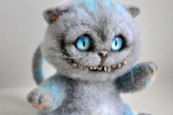 Cheshire wool cat - Toys, Longpost, Felt, Wallow, Cheshire Cat, Needlework, Wool, My