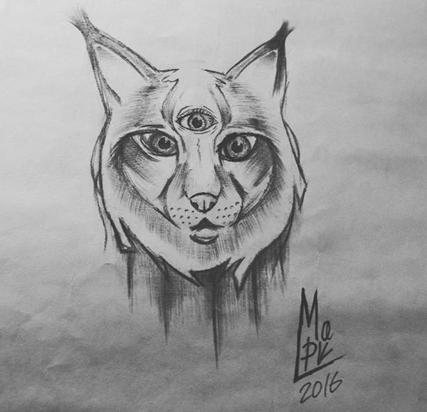 look into my eyes) - My, cat, Drawing, My