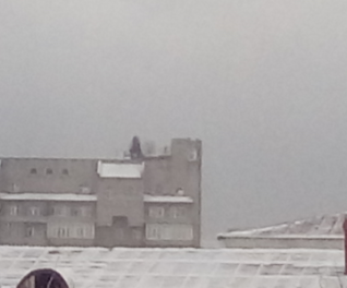 Christmas tree on the roof of the building. Krasnoyarsk - My, Christmas trees, Roof, Krasnoyarsk