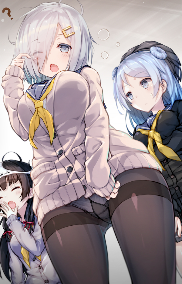 Тяжелое утро - Hamakaze, Isokaze, Urakaze, Kantai Collection, Аниме