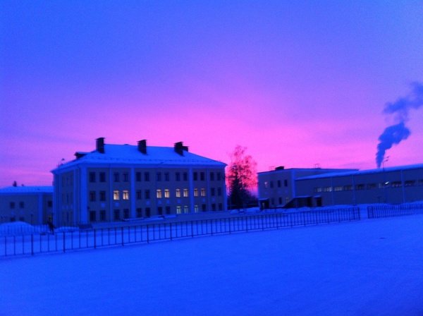 sunset in siberia - My, Winter, Siberia, Sunset