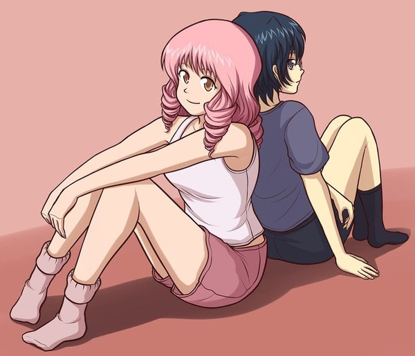 Misha & Shizune - Shiina Mikado, The Bears, Shizune Hakamichi, Katawa shoujo, Anime art, Anime, Not anime, Visual novel