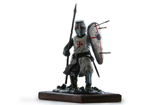 Knight of the Knights Templar - My, Knight, Figurines, Miniature, Crusaders, Polymer clay, , Statuette, Warrior, Knights