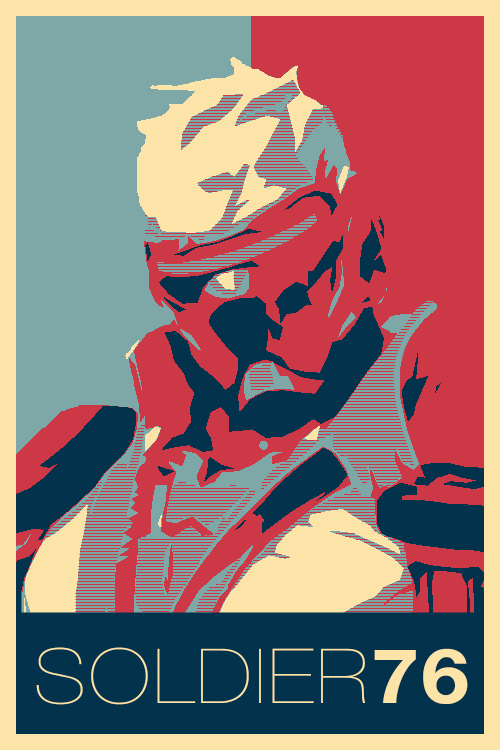 Overwatch characters. Soldier 76. - Overwatch, Арт, Blizzard, Soldier 76