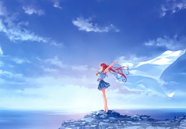 Deep Blue Sky & Pure White Wings - Anime Art, Аниме, Визуальная новелла, Deep Blue Sky Pure White, Miyamae tomoka, Misaki kurehito