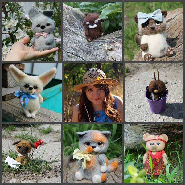 Some of my work and me - My, Needlework, Wallow, Dry felting, , Toys, Wool toy, , Handmade