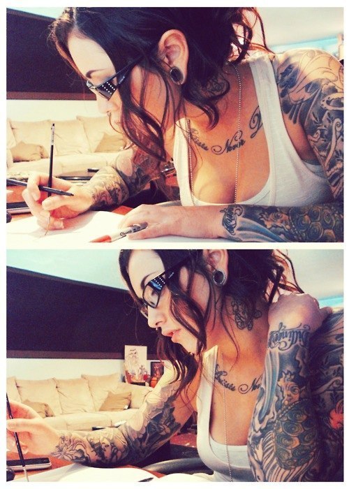 Girls in tattoo) I love them ^^ - NSFW, Girls, Tattoo, Hobby, Longpost