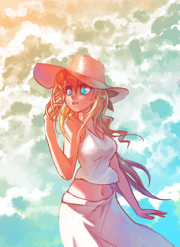 Summer Lilly Lilly Satou, Katawa Shoujo, Anime Art, ,  ,  