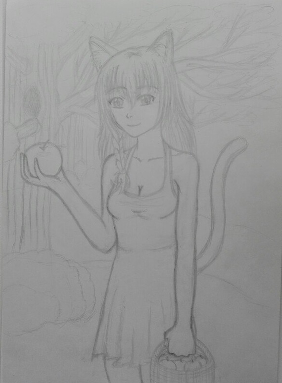 Julie sketch with partial background :333 - My, Endless summer, Anime, Not anime, Art, Julia, Yuvao-Tian