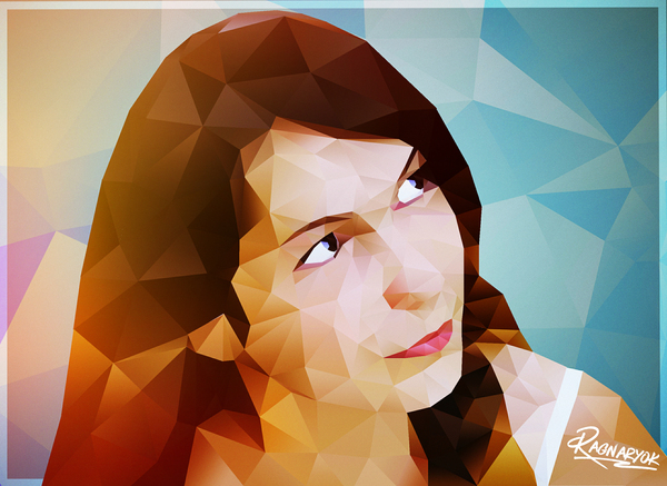 #LowPoly - My, Low poly, Portrait, Photoshop