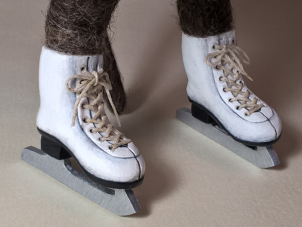 Monkey - skater - My, Monkey, Skates, Wool toy, Figure skating, Handmade, Creation, Longpost