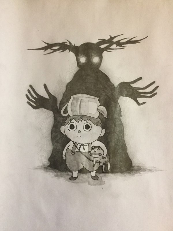 Over the garden wall - My, On the other side of the hedge, Art, Drawing, , Greg, The beast