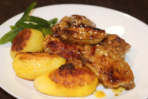 Spicy wings and golden potatoes - My, Recipe, Wings, Longpost, League of Cooking, Cooking