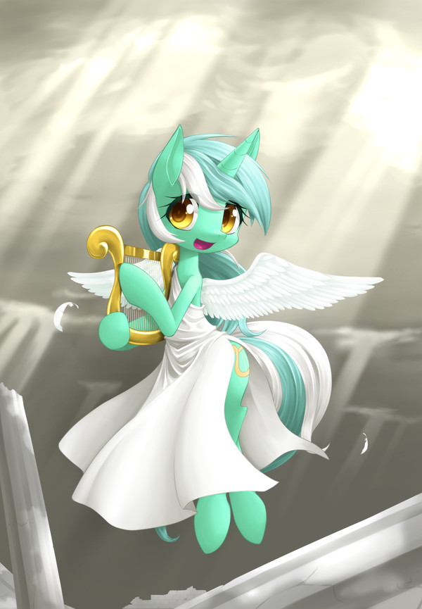 Little angel - Angel, My little pony, Art, Lyra heartstrings