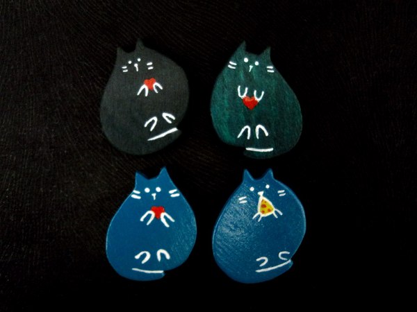 Wooden brooches - My, Brooch, Plywood, cat, Crafts, Longpost