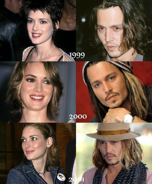 Winona Ryder and Johnny Depp —1987/2015 - Johnny Depp, Winona Ryder, Actors and actresses, Celebrities, The photo, Past, The present, Longpost