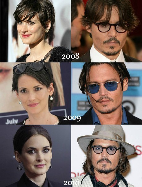 Winona Ryder and Johnny Depp —1987/2015 - Johnny Depp, Winona Ryder, Actors and actresses, Celebrities, The photo, Past, The present, Longpost