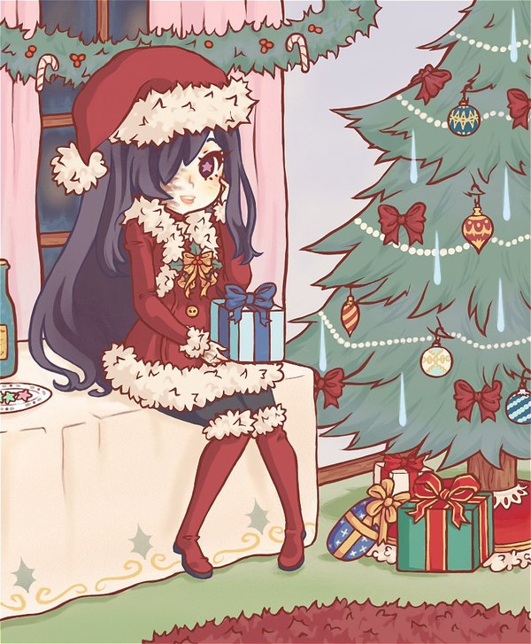 Christmas Hanako - Hanako ikezawa, Katawa shoujo, Anime art, Christmas, Anime, Not anime, Visual novel