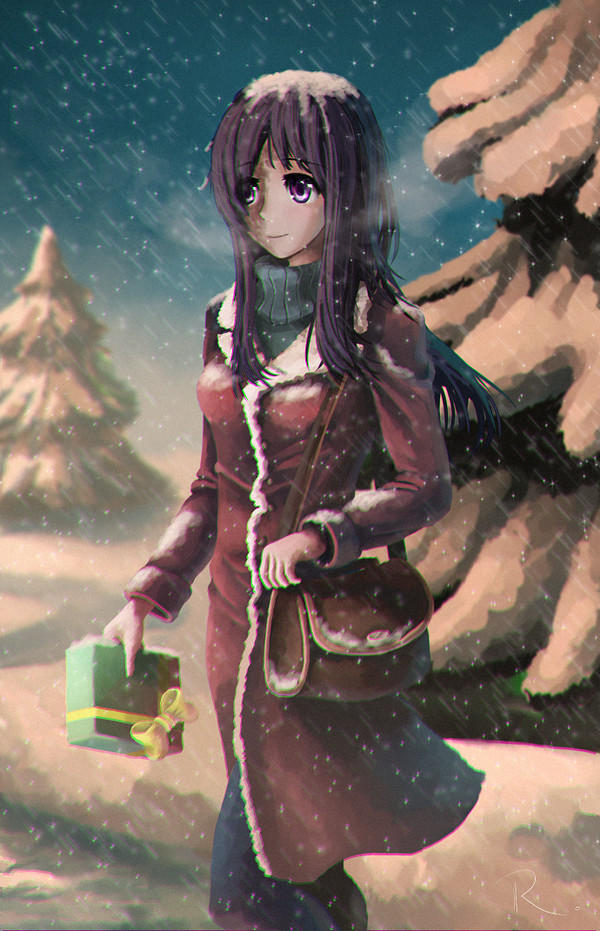 Christmas Hanako - Katawa Shoujo, Anime Art, Hanako ikezawa, Аниме, Не аниме, Визуальная новелла