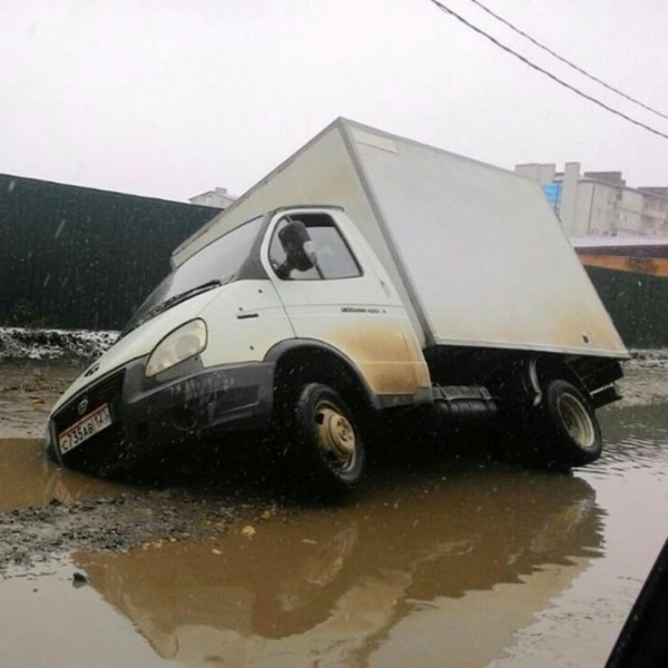 Plunge into the waters of Krasnodar - Road, Utility services, Krasnodar, Car, Потоп, Longpost