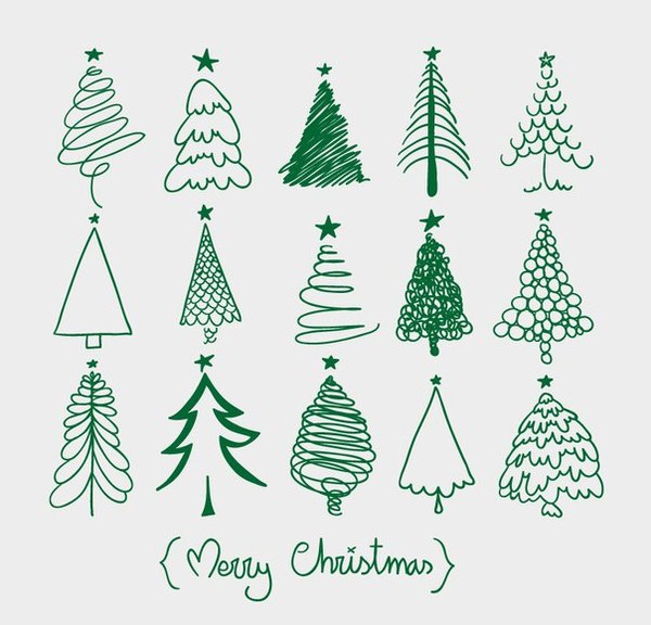 Draw Christmas trees for health - Christmas trees, Drawing, Holidays